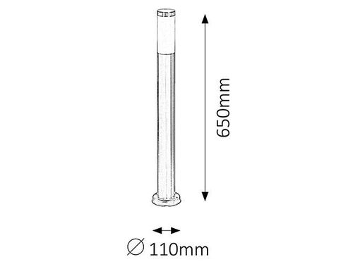 Градинско осветително тяло Inox torch 65 см