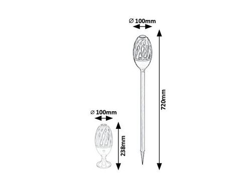 Фенер външно стоящ Flamenco с два вида стойка 720 мм