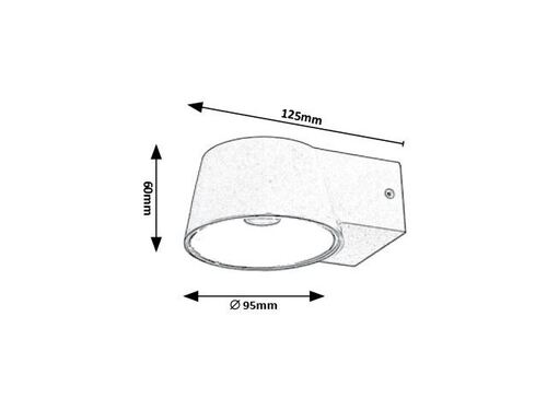 Аплик за външен монтаж Guyana 60 мм