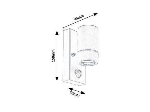 Аплик за външен монтаж със сензор Medina 150 мм