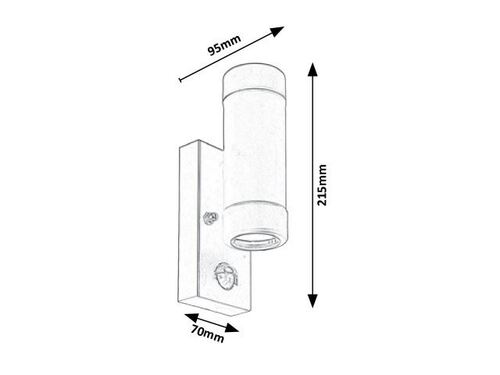 Аплик за външен монтаж със сензор Medina 215 мм