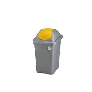 Кош за боклук с люлеещ капак Multipat 30 л. Сив с жълт капак Кош за боклук с люлеещ капак Multipat 30 л. Сив с жълт капак