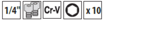 Вложки 1/4 10бр комплект дълги