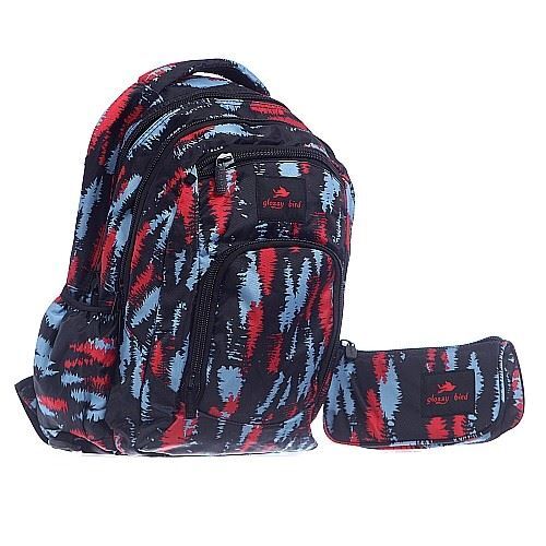 Ученическа раница с количка и несесер Glossy Bird 3