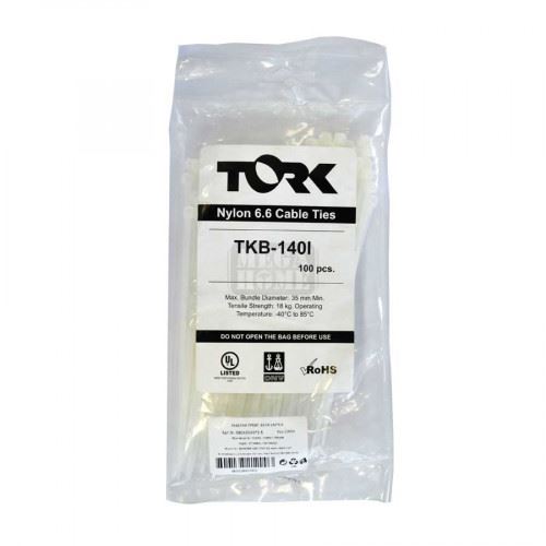 Кабелни превръзки бели 610*9,0 TORK UV -40/+85°C 100бр. Valvnos