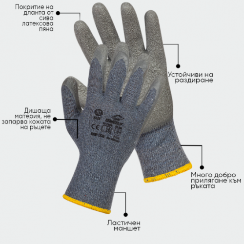 Ръкавици топени в латекс Grip eco B-Wolf