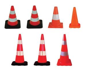 Конус CONE 50 см с 2 светлоотразителни ленти от гума Конус CONE 50 см с 2 светлоотразителни ленти от гума