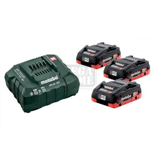 Базов комплект акумулатори Metabo LiPowe 18V ASC 30-36+2x4.0Ah