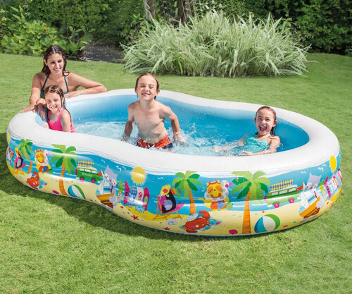 Надуваем басейн морски бряг Intex 262х160х46см