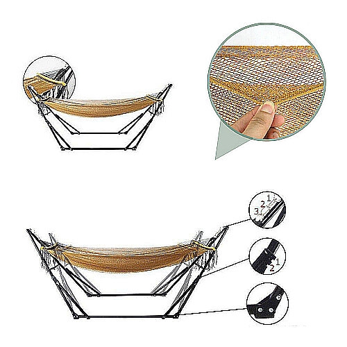 Хамак с метална стойка Maxima 215 х 115 х 74 см до 100 кг