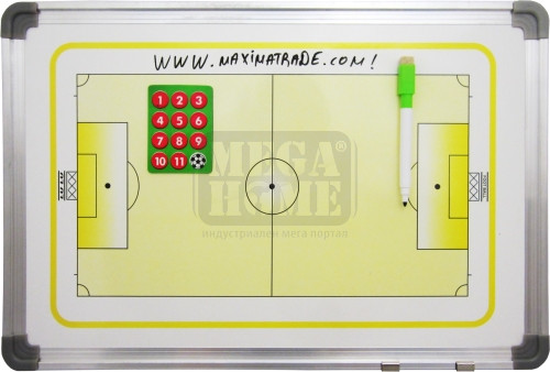 Бяла треньорска дъска за футбол Maxima 46 х 32 см