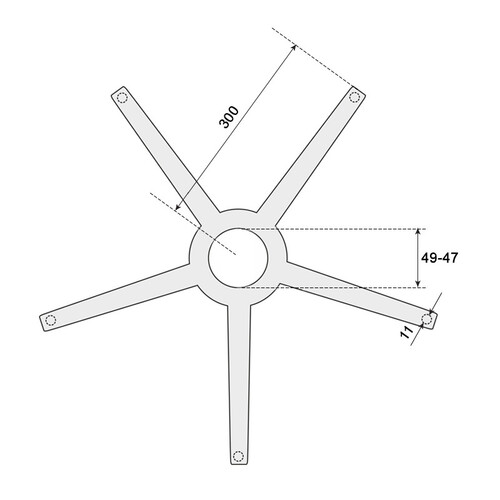 Кръстачка за офис стол 30 см Carmen от полипропилен