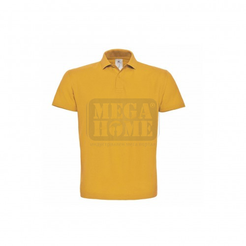 Тениска с яка унисекс MIKONOS Жълт цвят