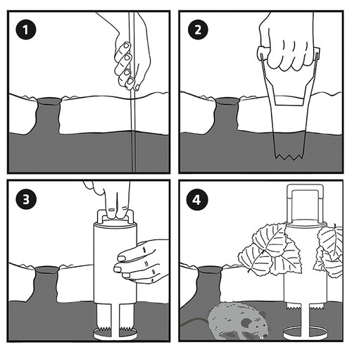 Капан за къртици и мишки и сляпо куче Gardigo 4 броя