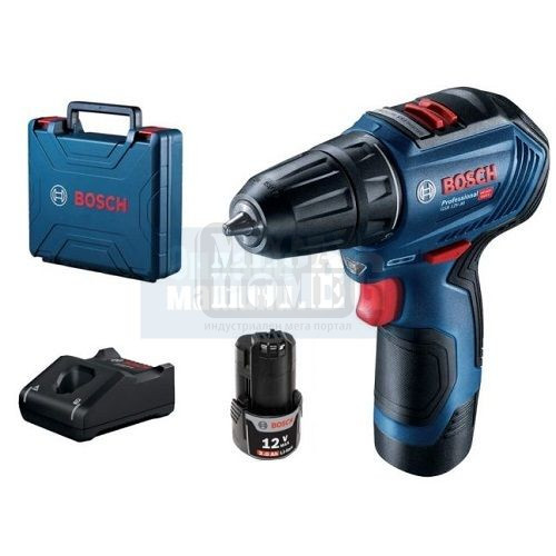 Акумулаторен винтоверт BOSCH GSR 12V-30  2x2.0 Ah + зарядно