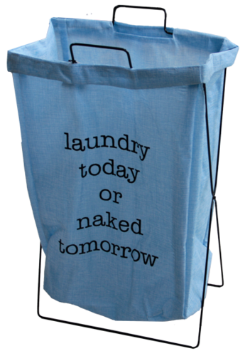 Кош за дрехи с метална рамка 35 х 26 х 59 см голям