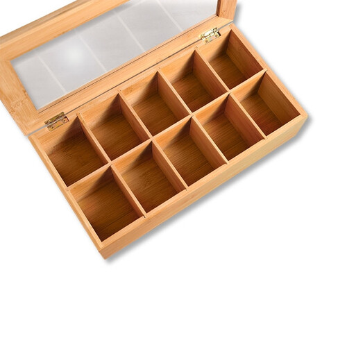Бамбукова кутия за чай с 10 отделения Kesper Германия