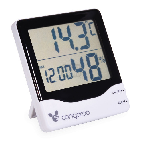 Термометър с дигитален часовник и хигрометър Cangaroo TL8020