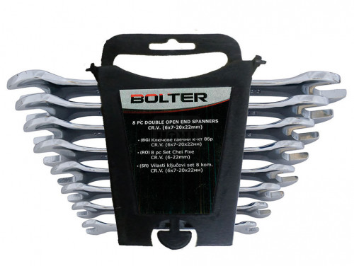 Комплект гаечни ключове полирани Bolter CR.V. 8 броя