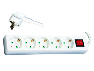 Разклонител 5 гнезда с ключ и кабел Konekto Разклонител 5 гнезда с ключ и кабел Konekto