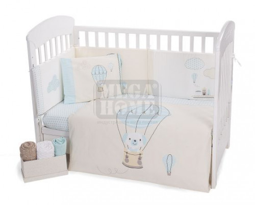 Бебешки спален комплект 6 части 60/120 Puppy on Balloon KikkaBoо