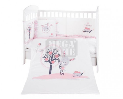 Бебешки спален комплект 6 части 60/120 Pink Bunny Kikka Boo