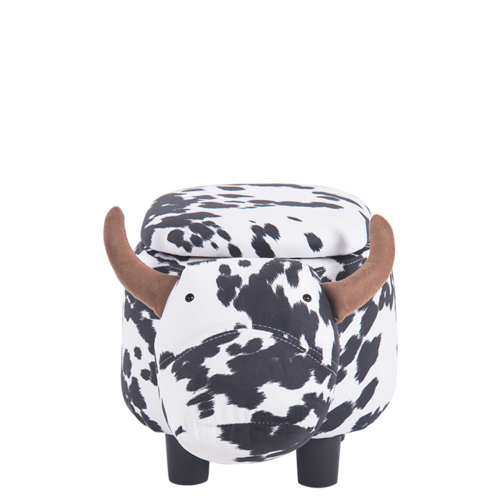 Детска табуретка Carmen с ракла черно бяла крава