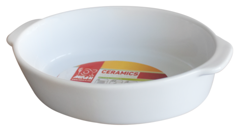 Керамична тава с дръжки в бял цвят