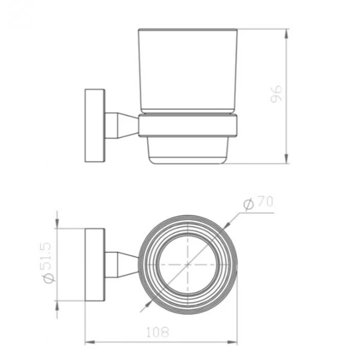 Чаша за четки за зъби Makena Round черен мат