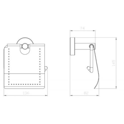 Поставка за тоалетна хартия с капак Makena Round черен мат