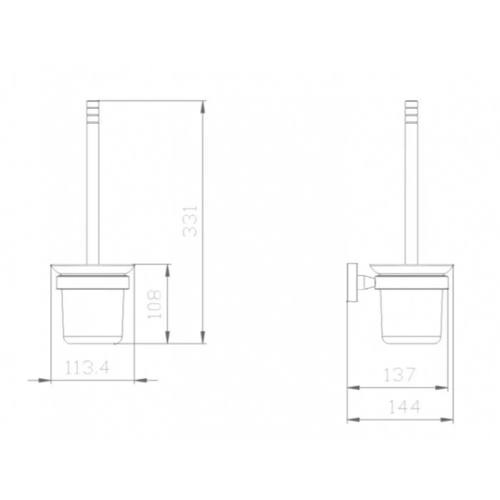 Четка за тоалетна чиния Makena Round черен мат