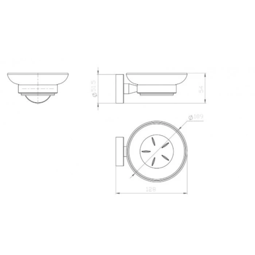 Стъклена сапунерка Makena Round  хром