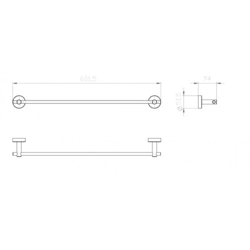 Поставка за хавлии Makena Round хром