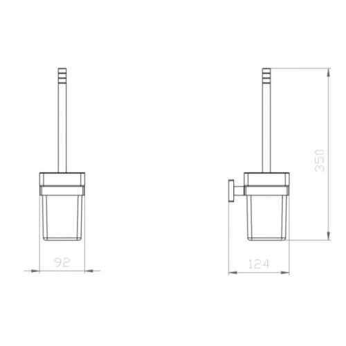 Четка за тоалетна чиния Makena Square черен мат