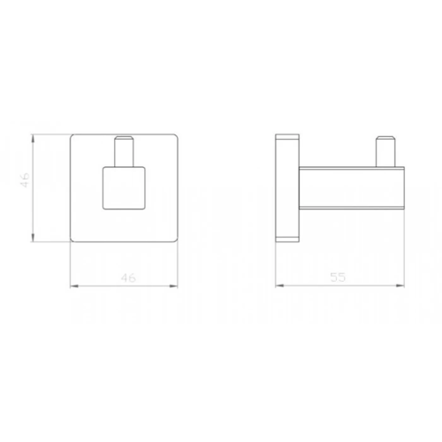 Единична закачалка за баня Makena Square черен мат