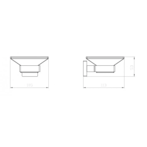 Стъклена сапунерка Makena Square черен мат