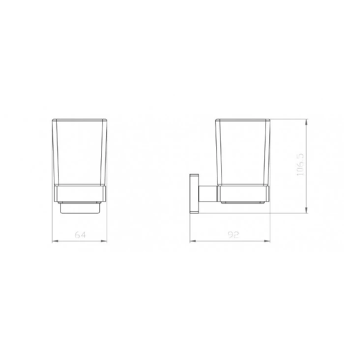 Чаша за четки за зъби Makena Square хром