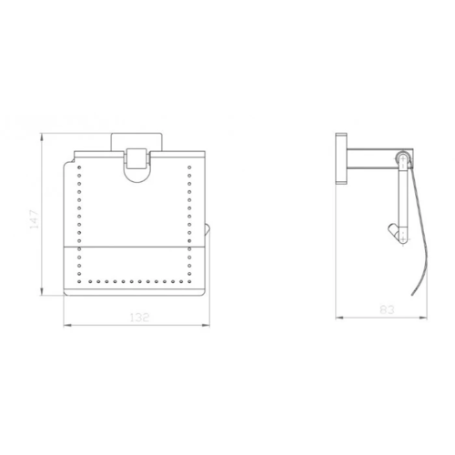 Поставка за тоалетна хартия с капак Makena Square хром