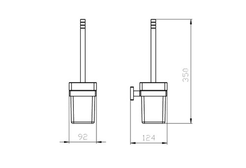 Четка за тоалетна чиния Makena Square хром