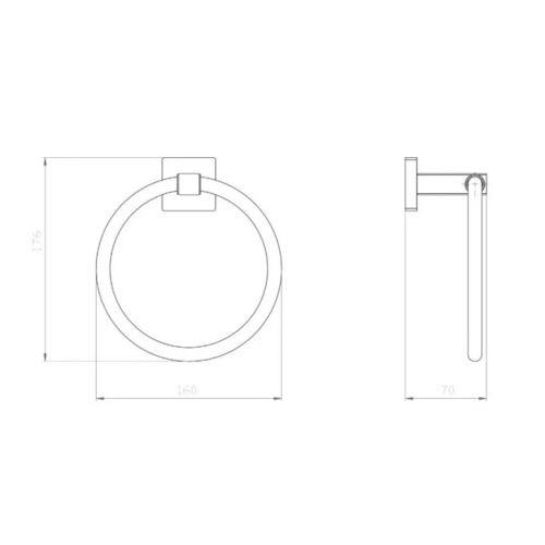 Халка за кърпи Makena Square хром