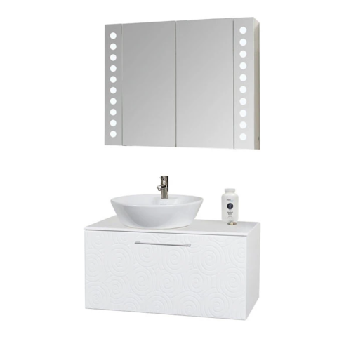 Горен PVC шкаф за баня с огледало Makena Парадайз