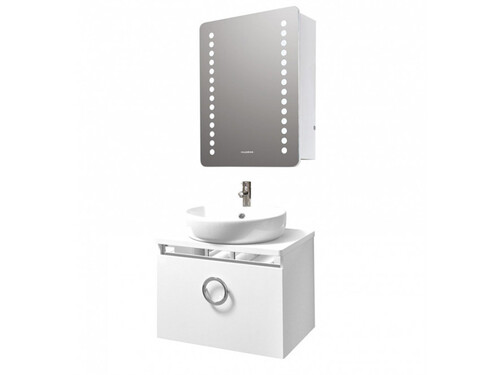 Горен PVC шкаф за баня с огледало Makena Лайт