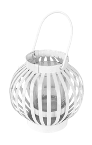 Декоративен широк фенер в бял цвят