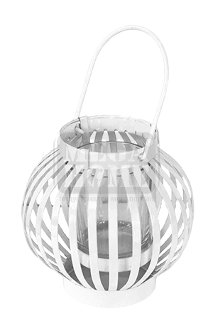 Декоративен широк фенер в бял цвят