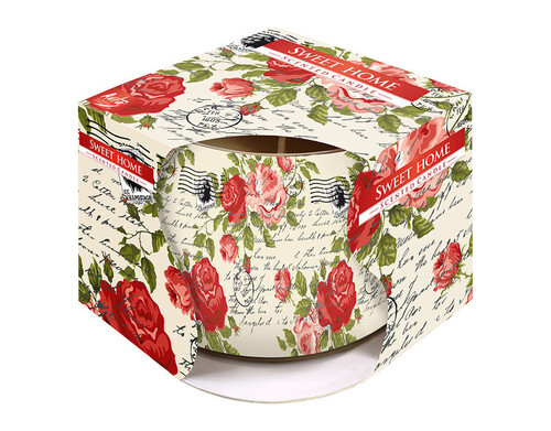 Ароматизирана свещ в украсена чаша зима ø8 x 7 cm