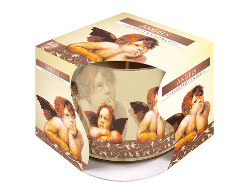 Ароматизирана свещ в украсена чаша зима ø8 x 7 cm