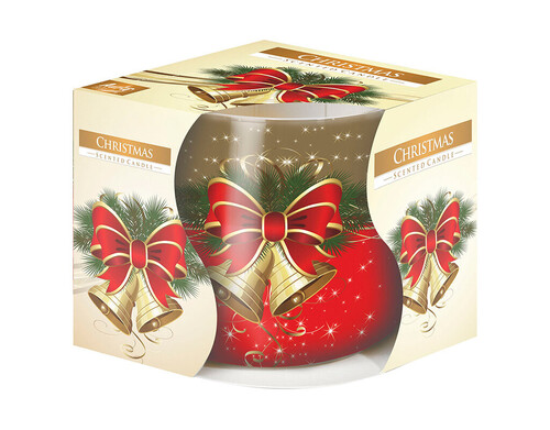 Ароматизирана свещ в украсена чаша зима ø8 x 7 cm