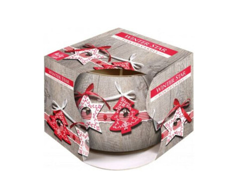 Ароматизирана свещ в украсена чаша зима ø8 x 7 cm