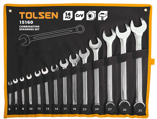 Комплект звездогаечни ключове 14 броя Tolsen 6-32 мм