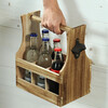 Дървена поставка за 6 бирени бутилки с отварачка Kesper-megahome.bg